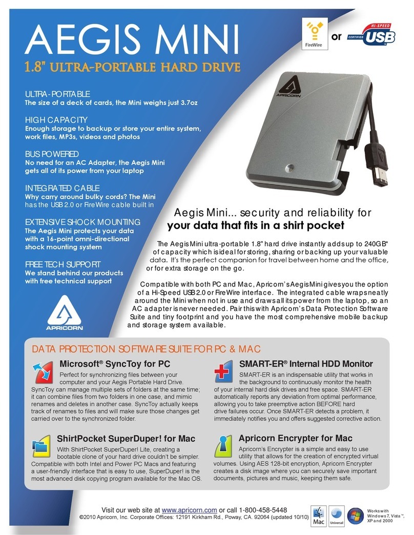 Apricorn Aegis Mini A18-USB 100GB Specifications