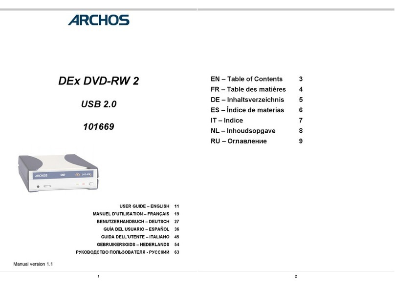 Archos DEx DVD-RW 2 user guide