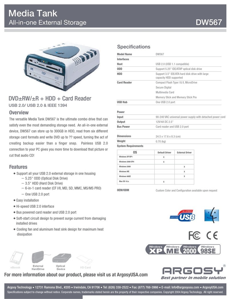 Argosy DW567 Specifications Argosy DW567 Specifications