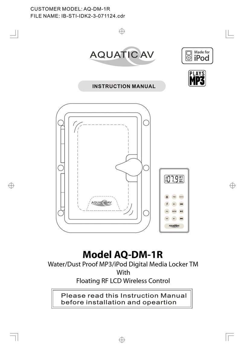 Aquatic Self Contained MP3 Housing For Spa/Boat... instruction manual