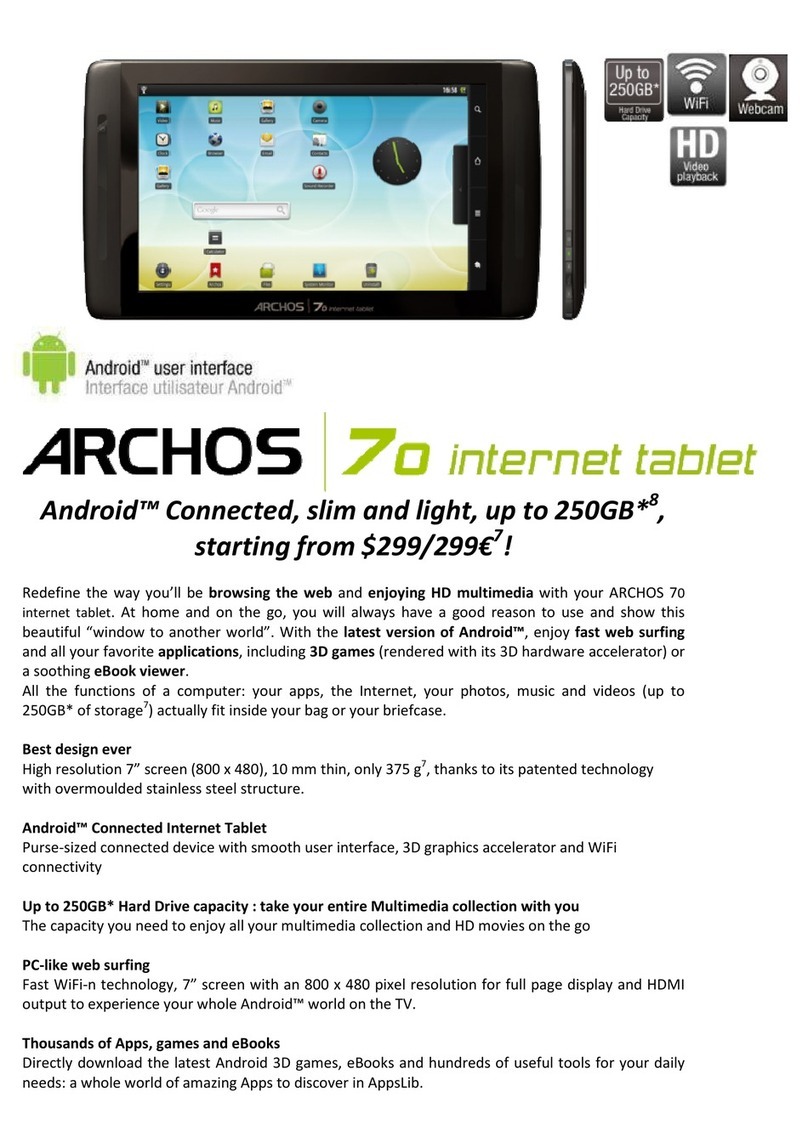 Archos 70 User manual Archos 70 User manual