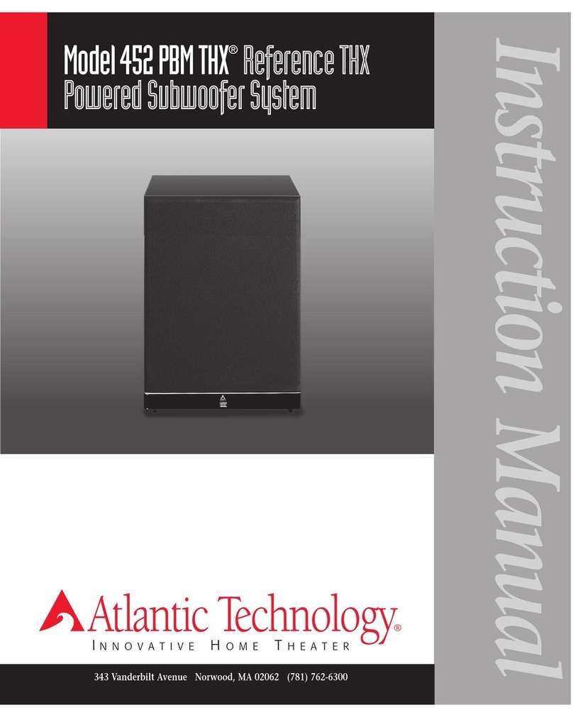Atlantic Technology 452 PBM THX instruction manual