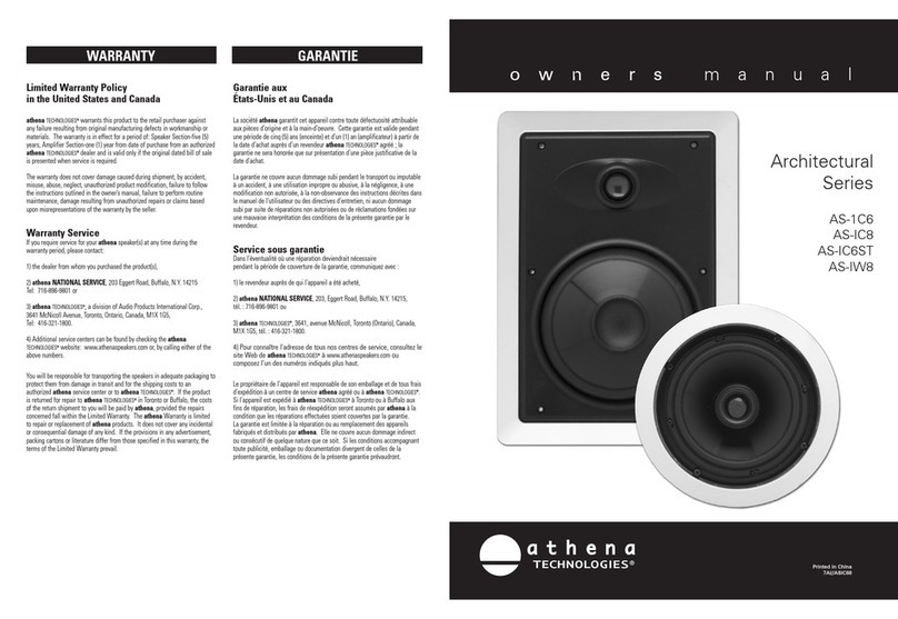 Athena Architectural Series AS-IC6 owner's manual