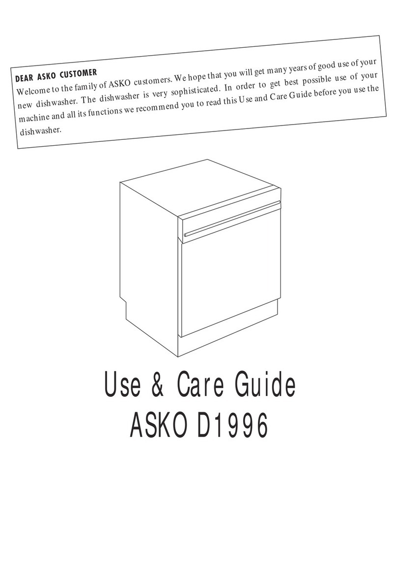 Asko D1996 HNDL Use and care guide