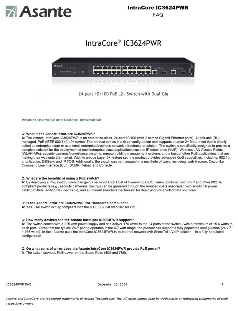Asante IntraCore 3624PWR Manual