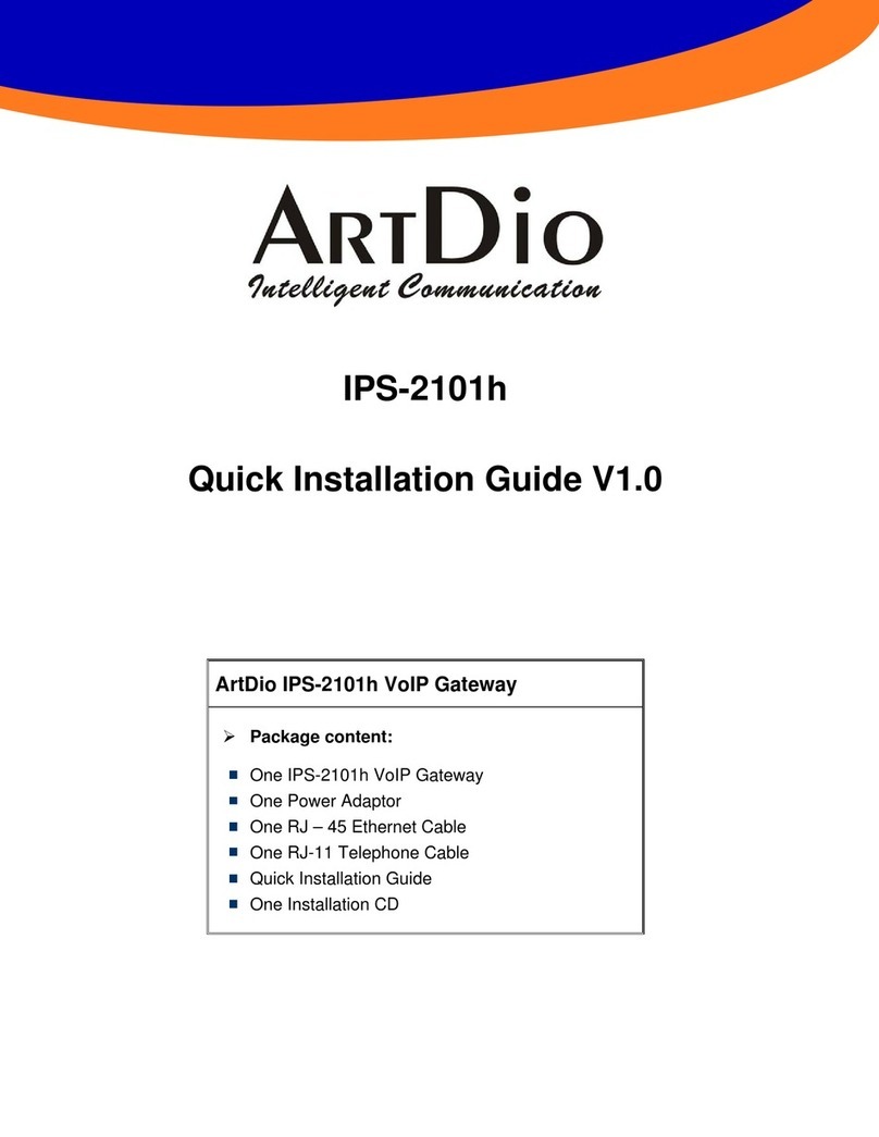 ArtDio IPS-2101h Quick installation guide