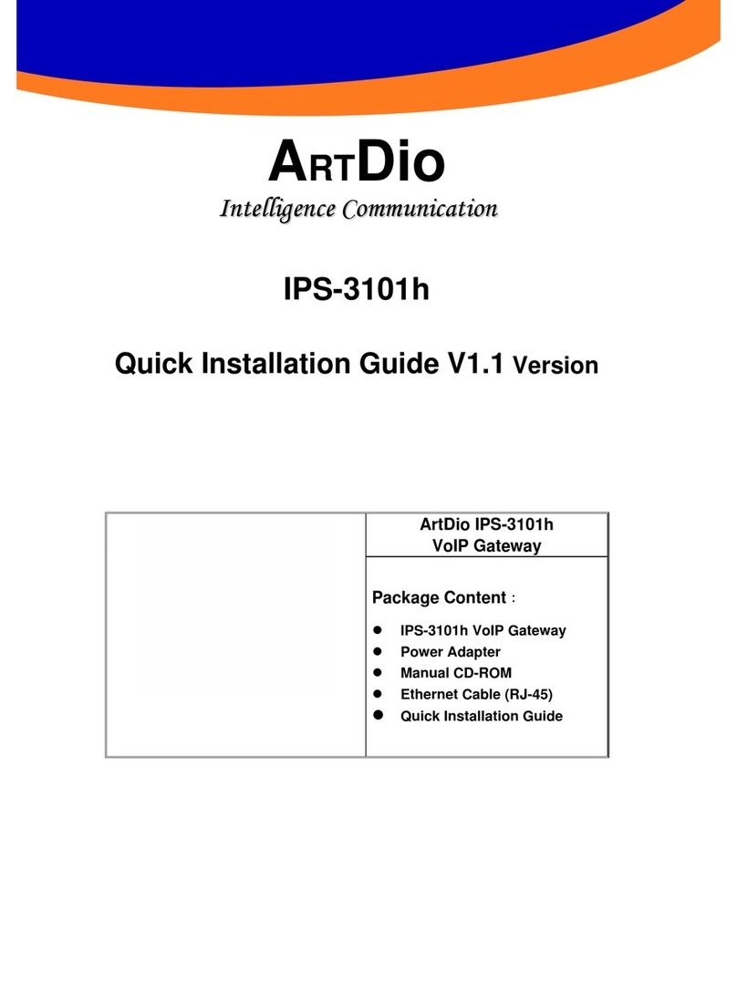 ArtDio IPS-3101h Quick installation guide ArtDio IPS-3101h Quick installation guide