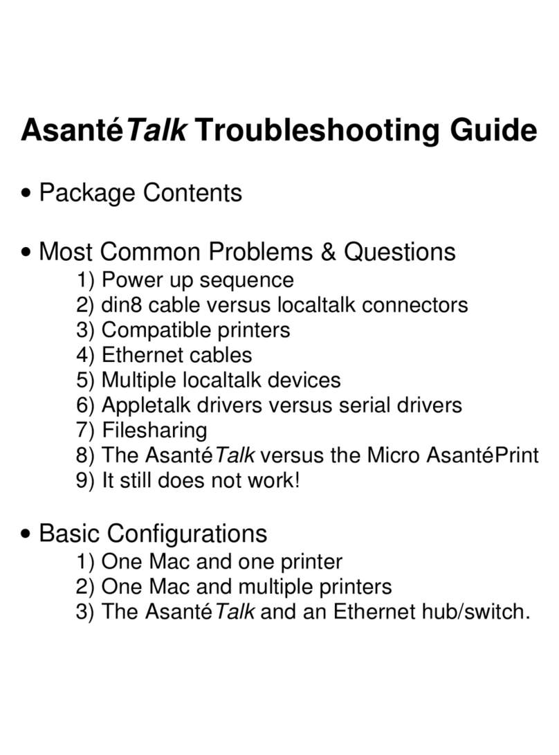Asante AsanteTalk troubleshooting guide