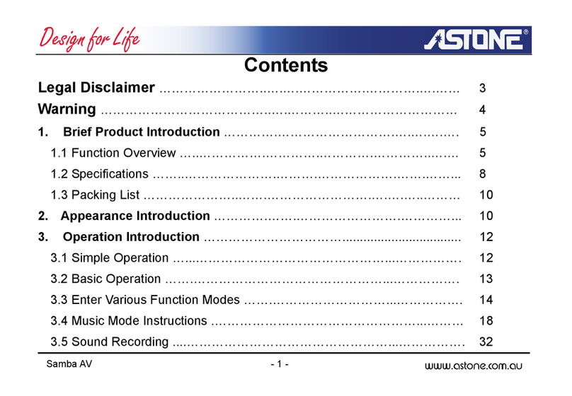 Astone SAMBA AV user guide