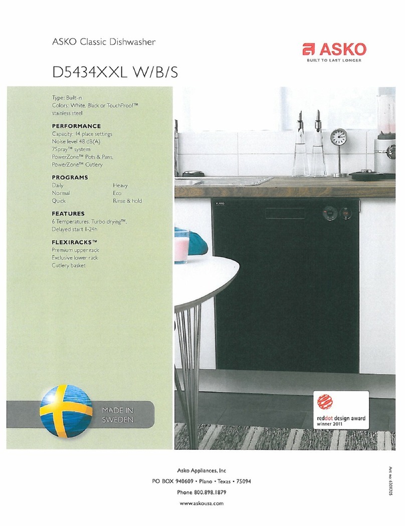 Asko D5434XXL W User manual