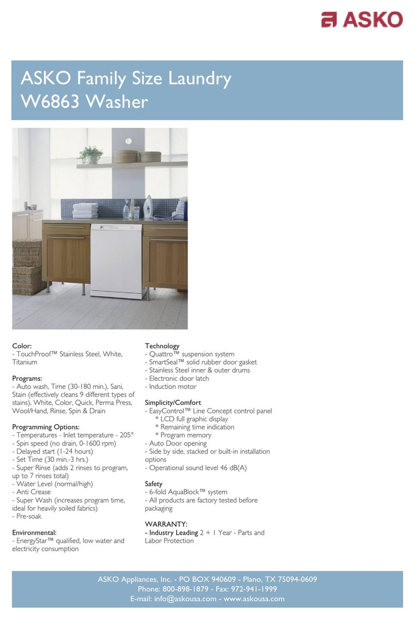 Asko W6863SS User manual