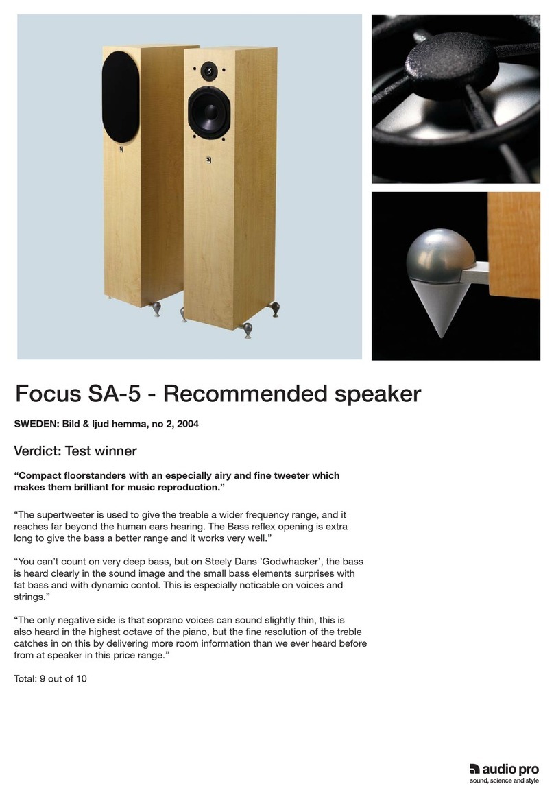 Audio Pro Focus SA-5 Owner's manual Audio Pro Focus SA-5 Owner's manual