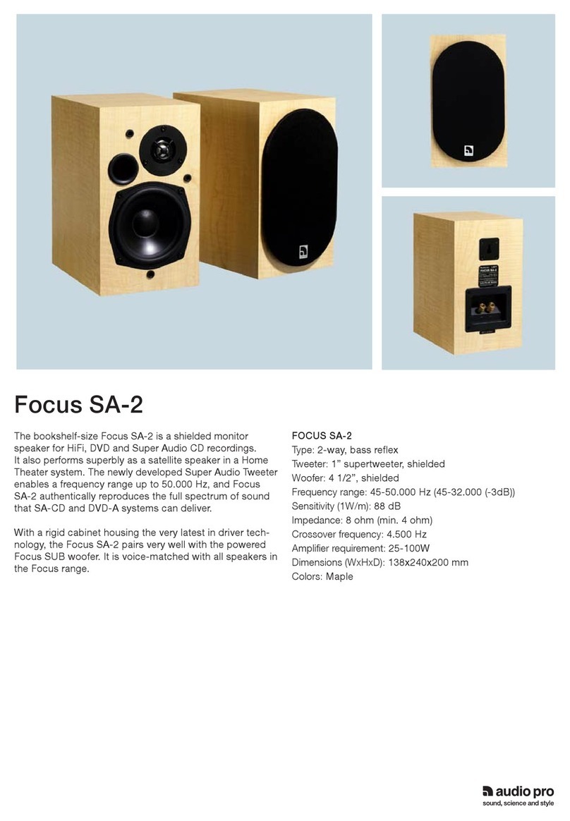 Audio Pro Focus SA-2 Specifications