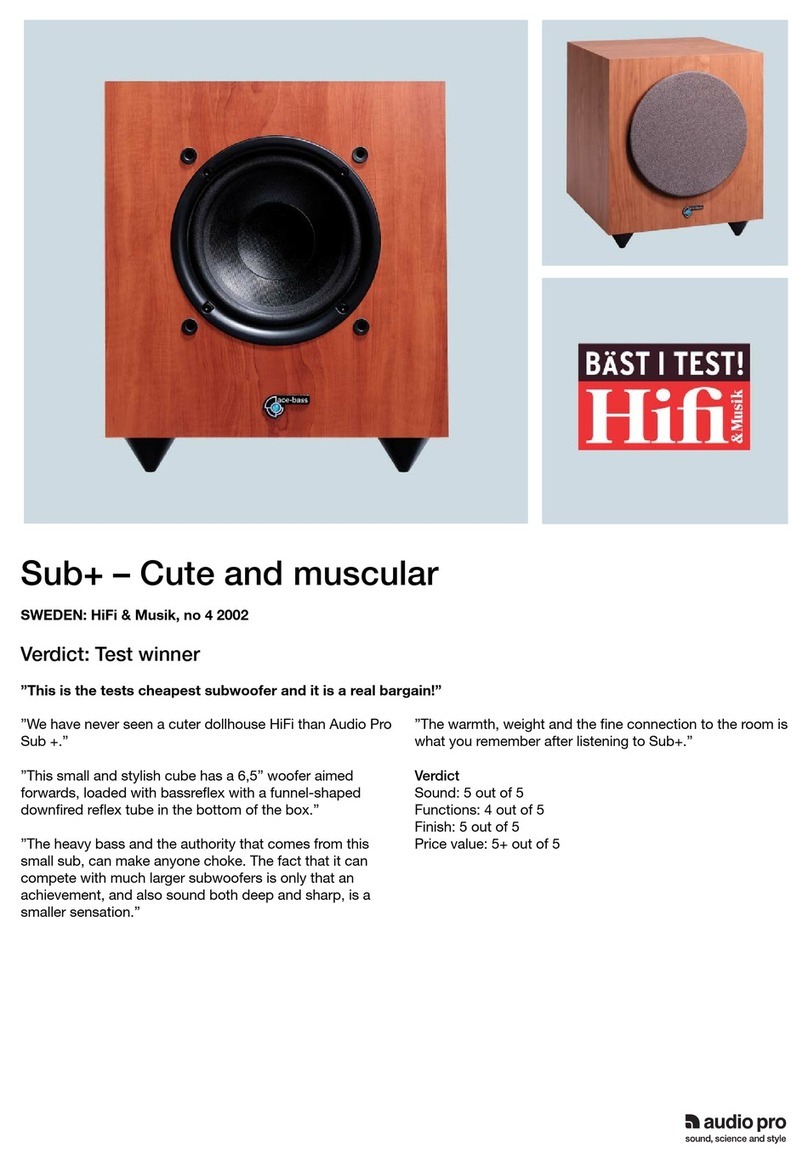 Audio Pro Avantek Sub Plus User manual Audio Pro Avantek Sub Plus User manual