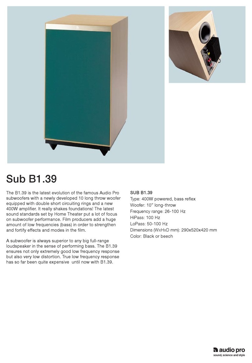 Audio Pro Sub B1.39 Specifications