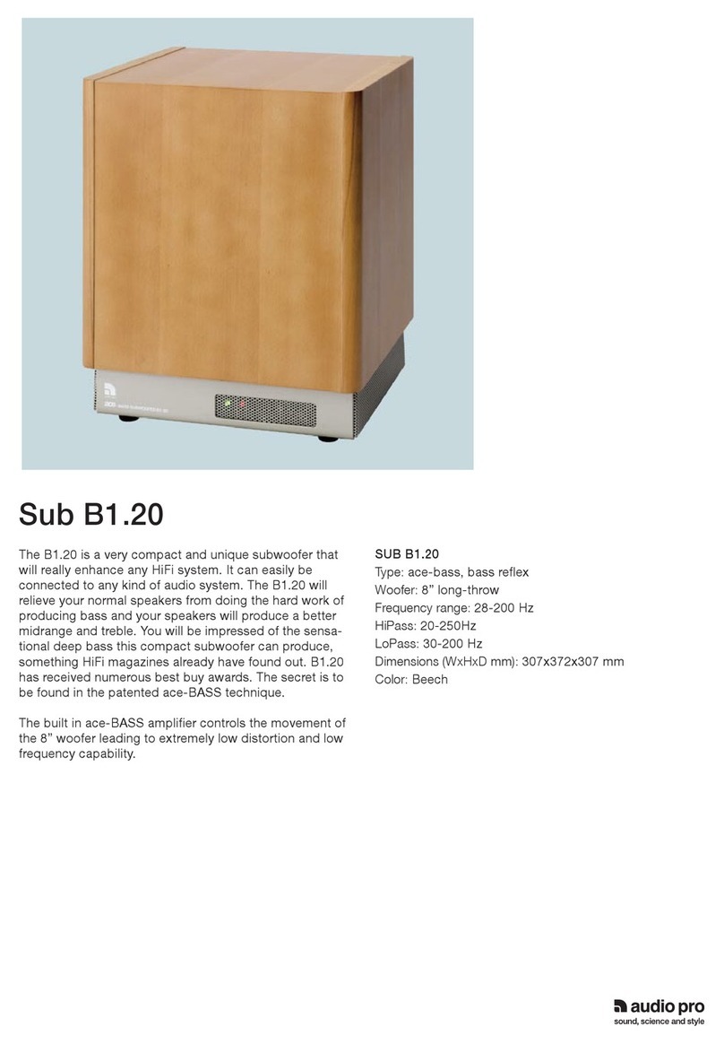 Audio Pro Sub B1.20 Specifications