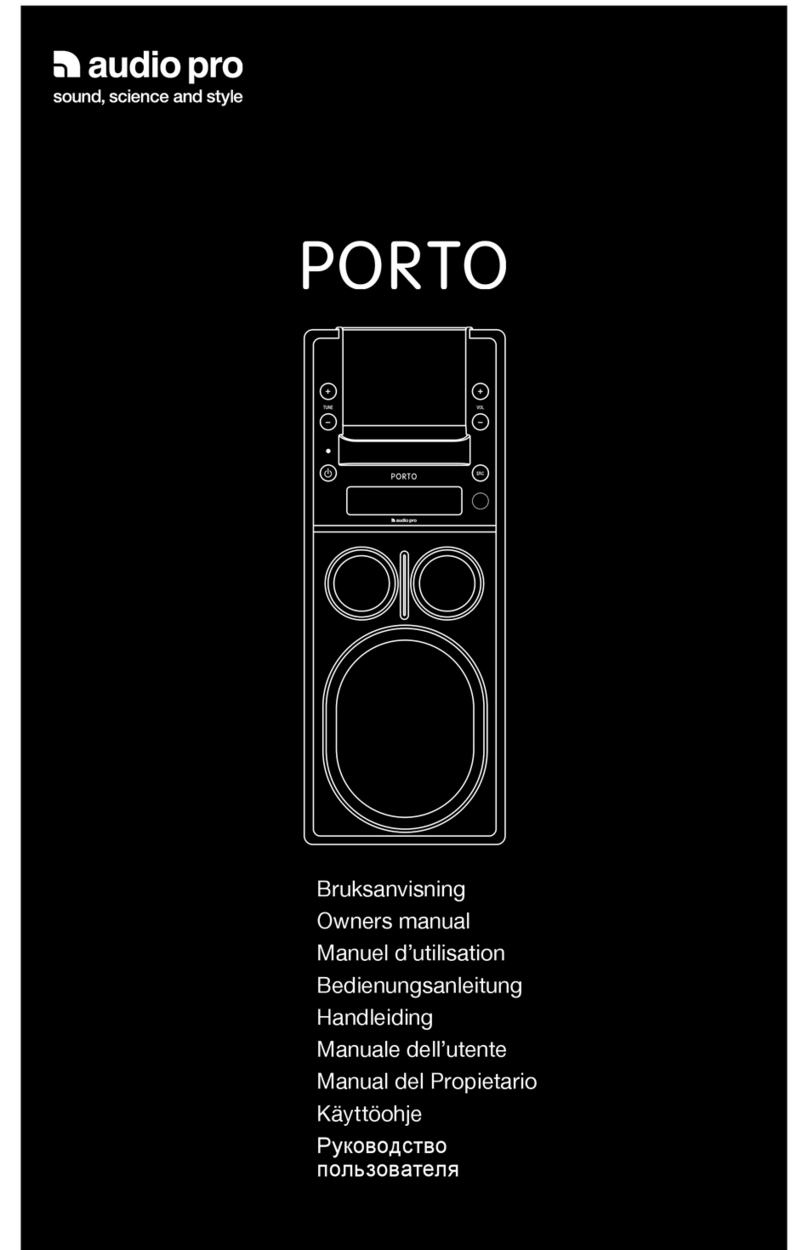 Audio Pro PORTO P-101 owner's manual