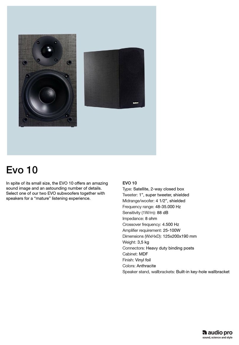 Audio Pro Evo Series Evo 10 Specifications