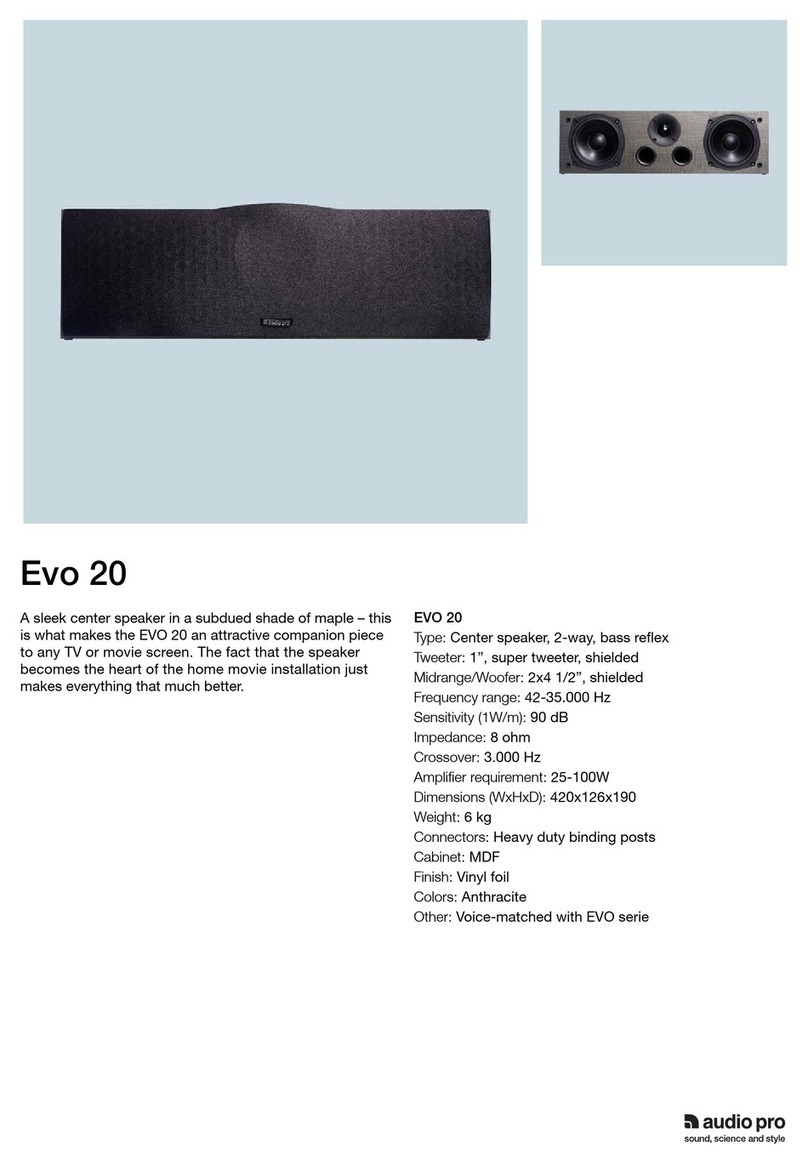 Audio Pro Evo Series Evo 20 Specifications