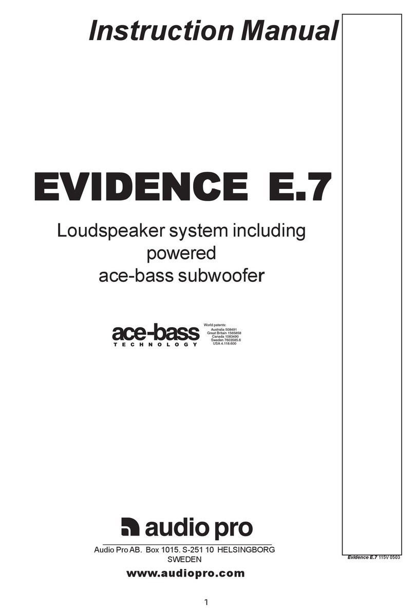 Audio Pro Evidence E.7 instruction manual