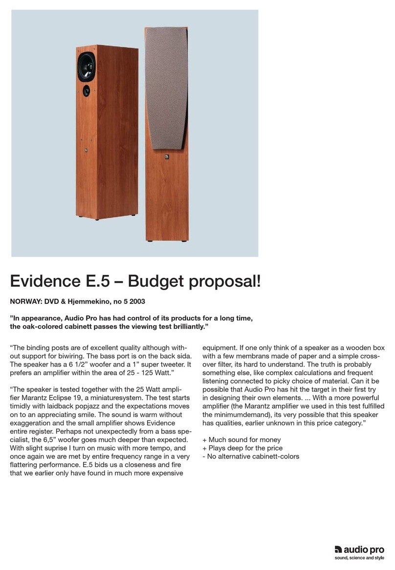 Audio Pro Evidence E.5 Owner's manual