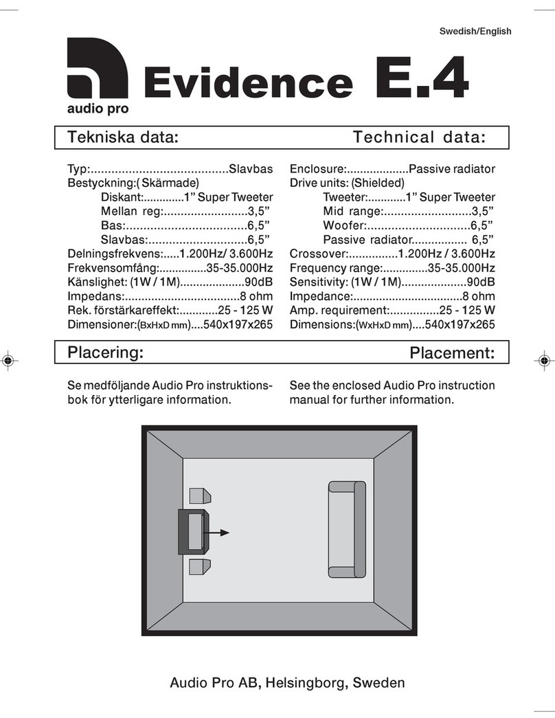 Audio Pro Evidence E.4 Technical data