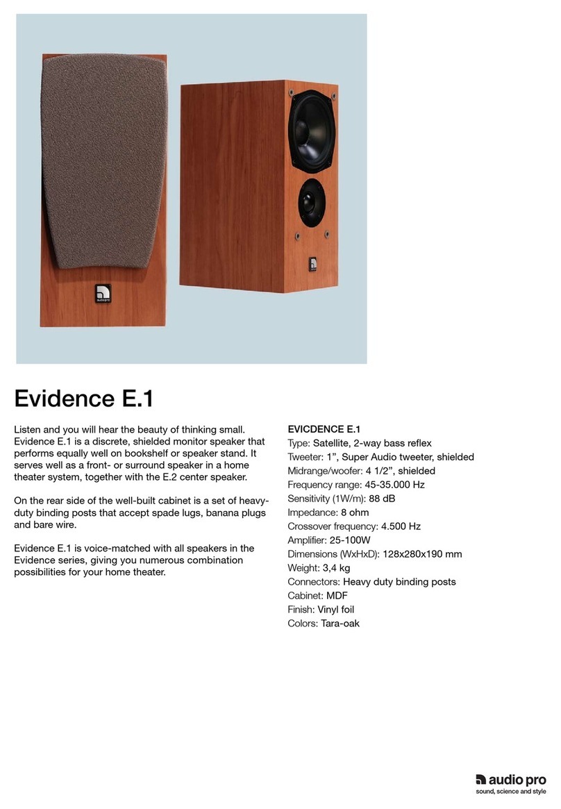 Audio Pro Evidence E.1 Specifications
