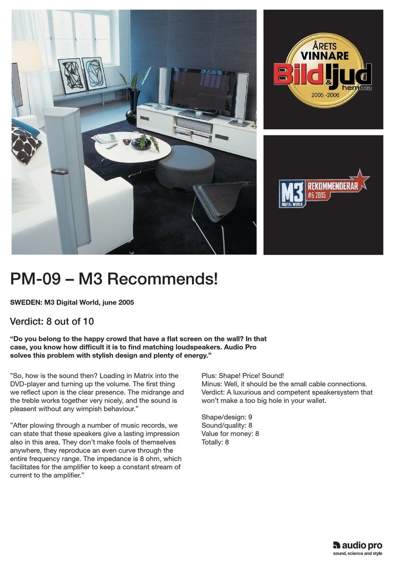 Audio Pro Cinema Precision Series PM-09S Owner's manual