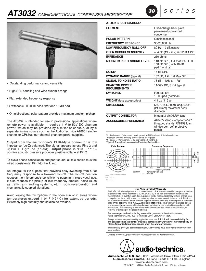 Audio Technica AT3032 Specifications