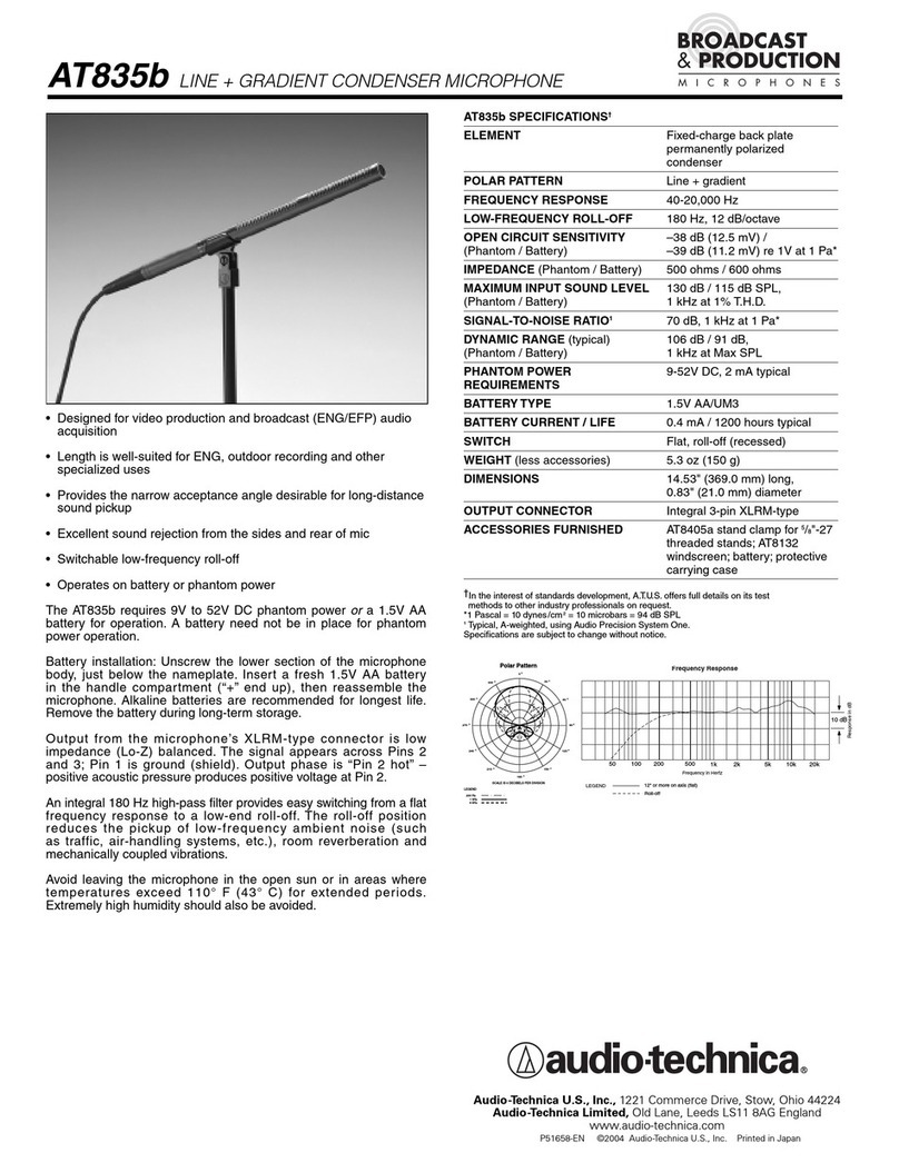 Audio Technica AT835b User manual
