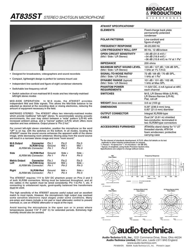 Audio Technica AT835ST User manual