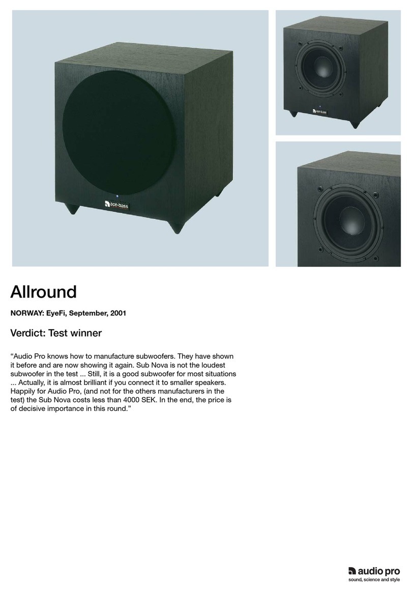 Audio Pro Sub Nova User manual