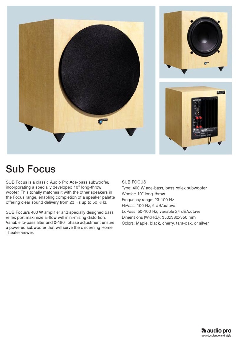 Audio Pro Sub Focus User manual