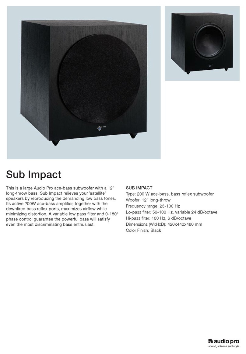 Audio Pro Sub Impact Specifications