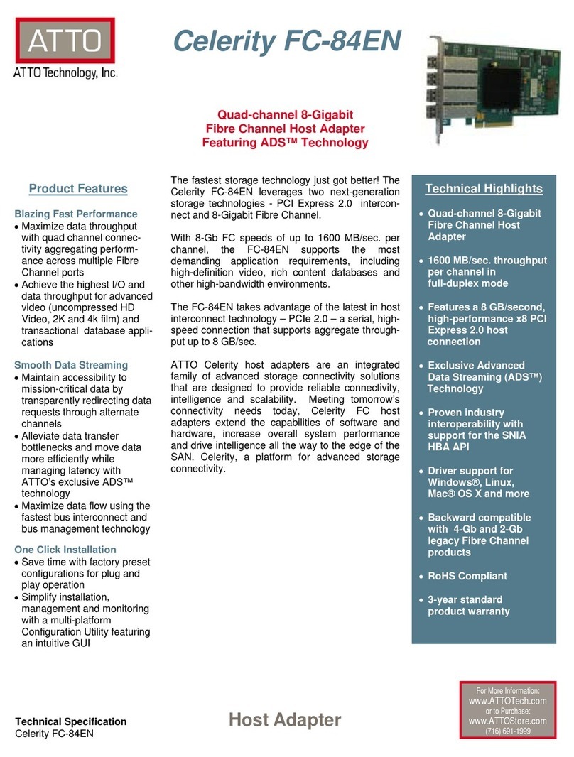 ATTO Technology Celerity FC-84EN Specification sheet
