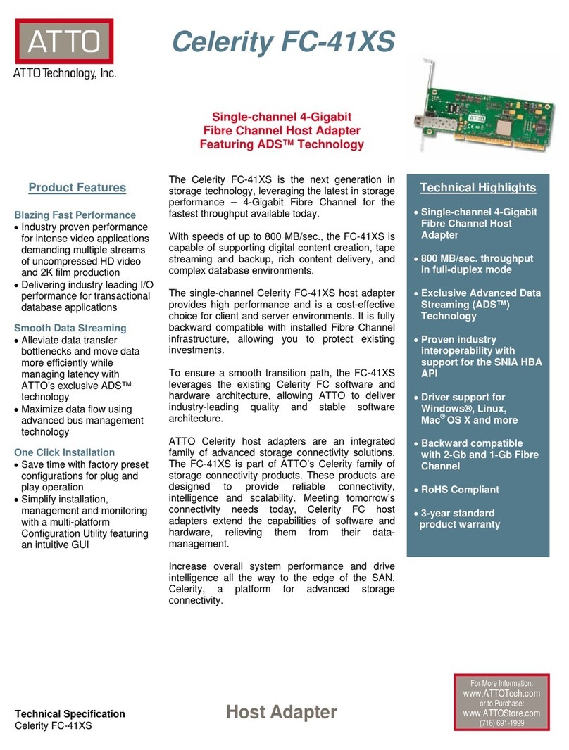 ATTO Technology ATTO Celerity FC-41XS User manual