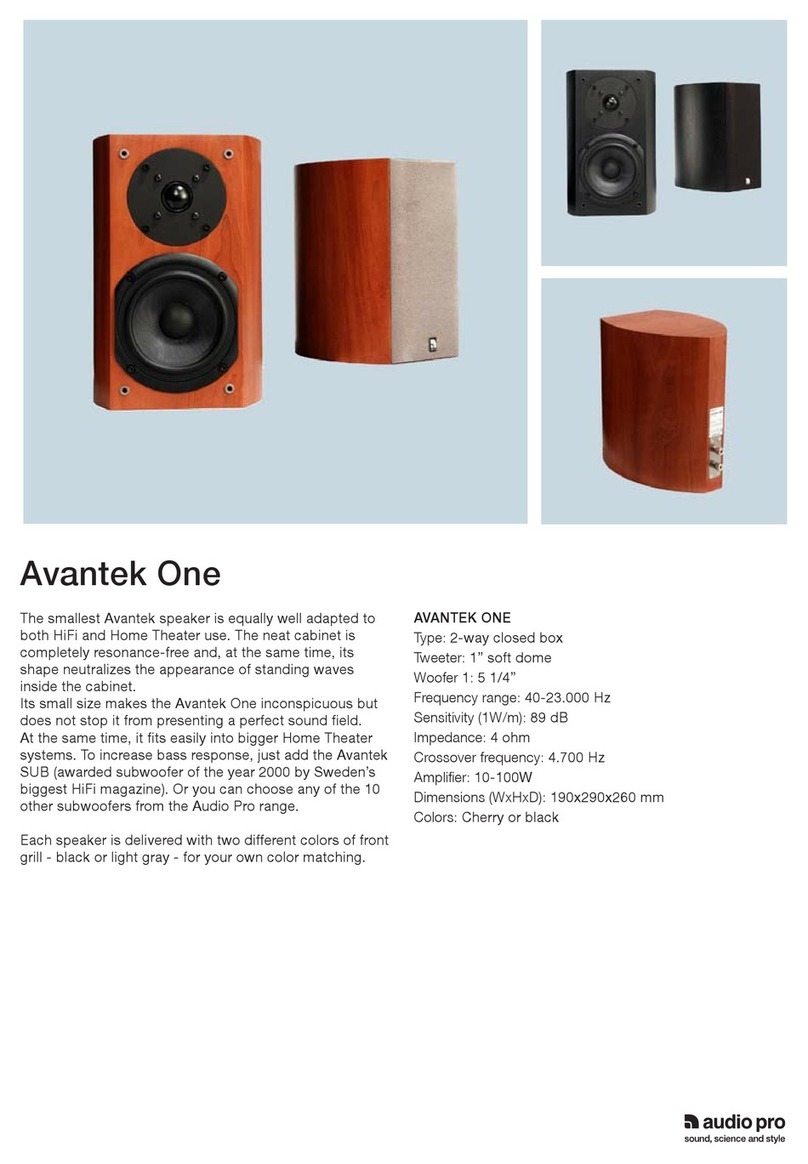 Audio Pro Avantek One Specifications