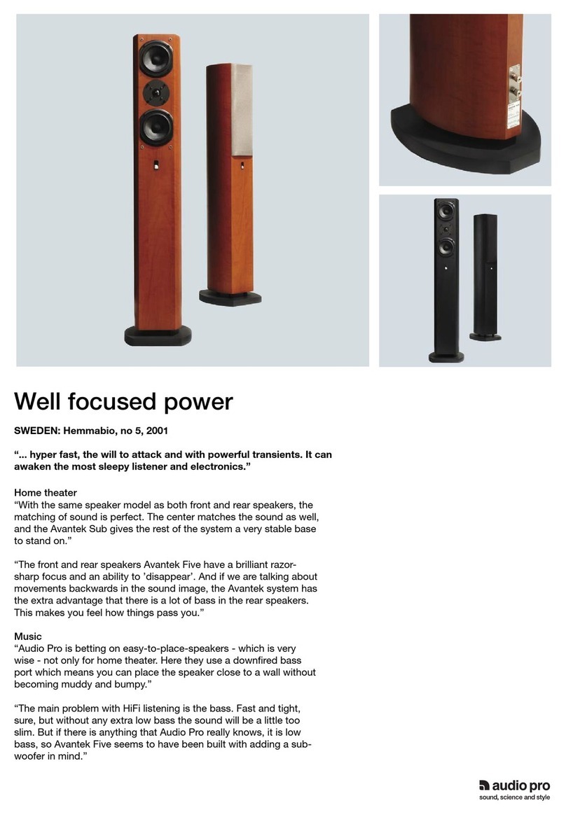 Audio Pro Avantek Five Specifications