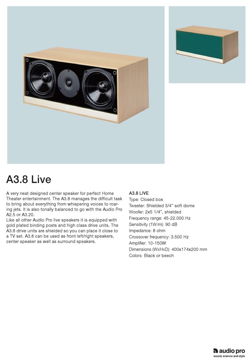 Audio Pro A3.8 Live User manual