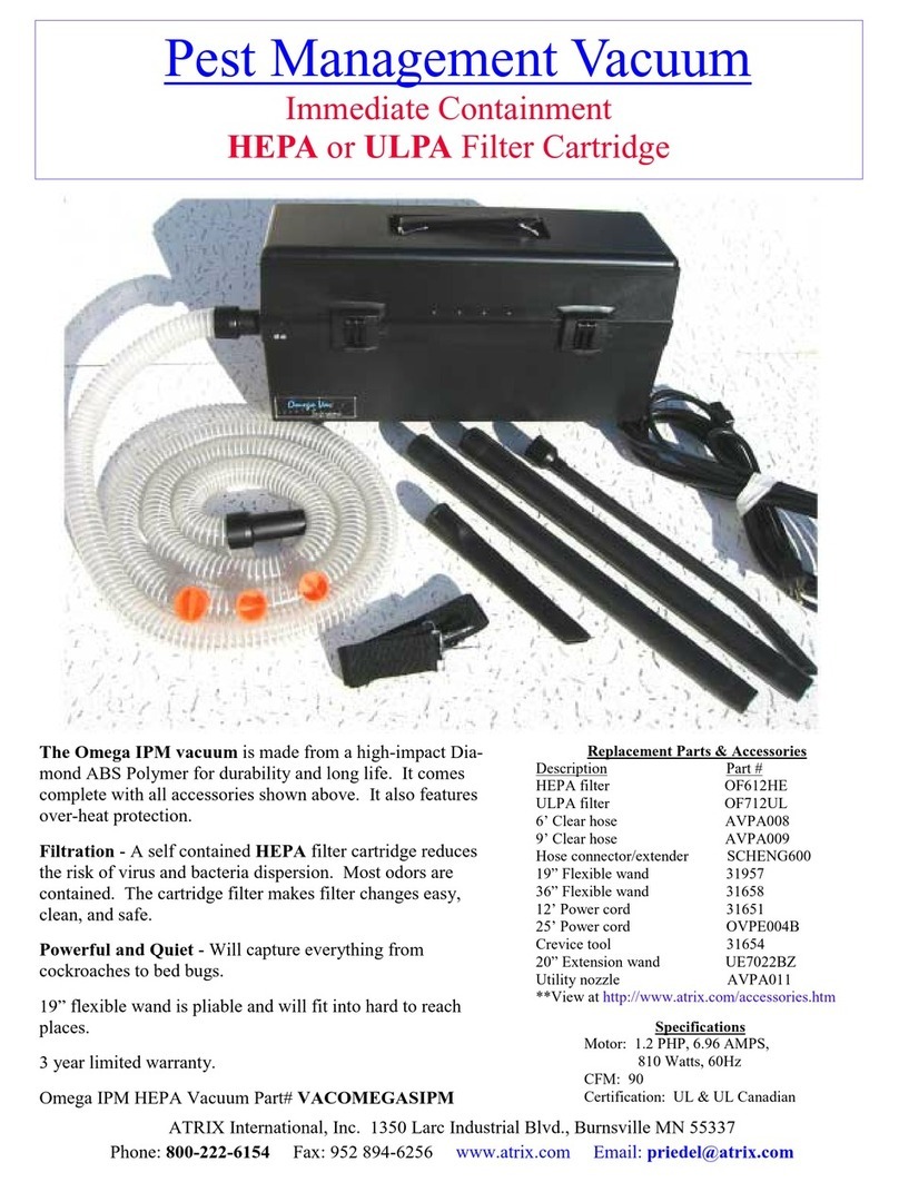Atrix Omega IPM Vacuum User manual