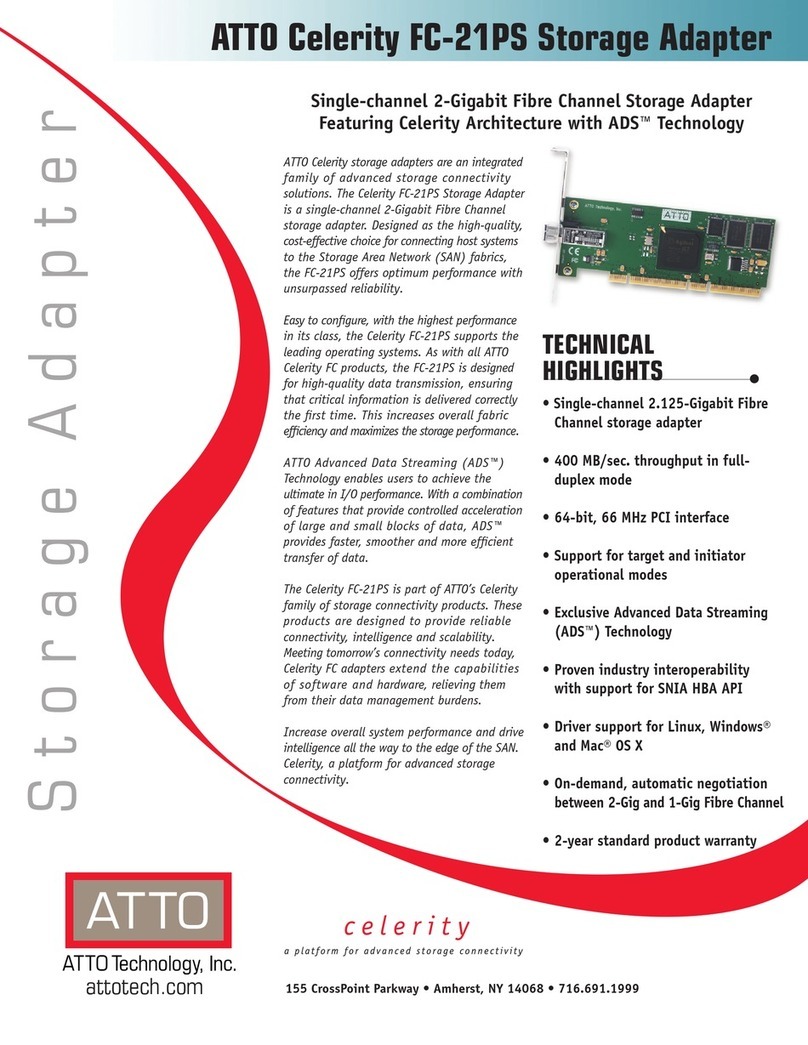 ATTO Technology Celerity FC-21PS User manual