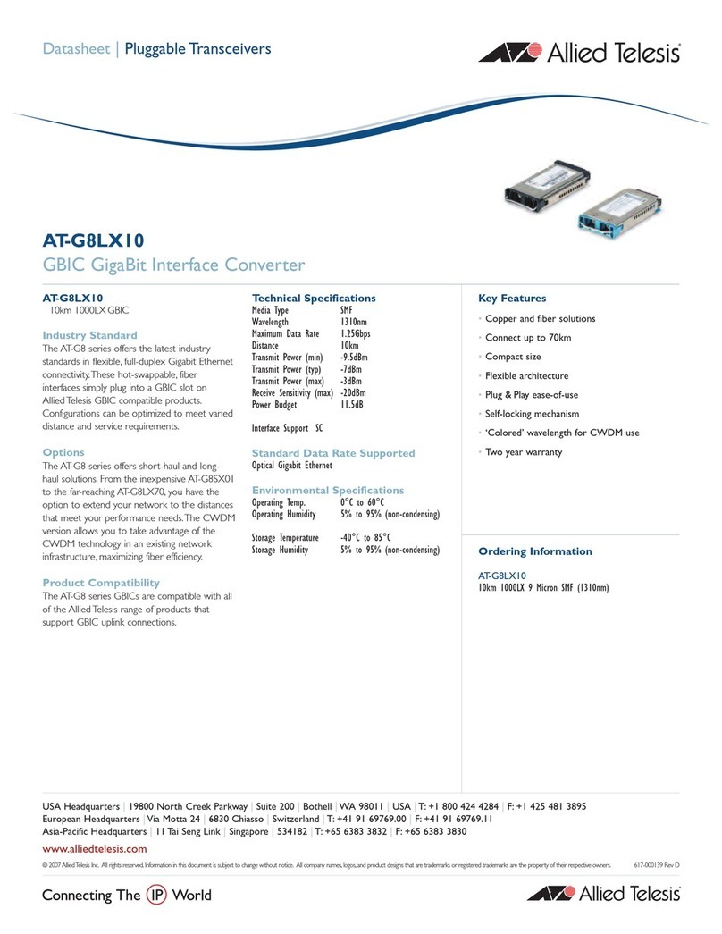 Allied Telesis AT-G8LX10 User manual Allied Telesis AT-G8LX10 User manual