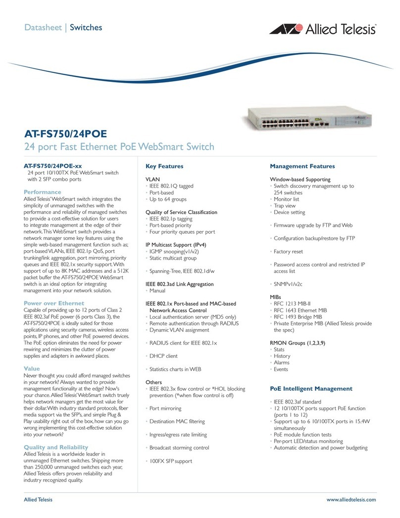 Allied Telesis WebSmart AT-FS750/24POE datasheet