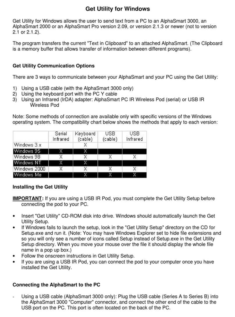 Alphasmart AS 3000 Installation and user guide Alphasmart AS 3000 Installation and user guide