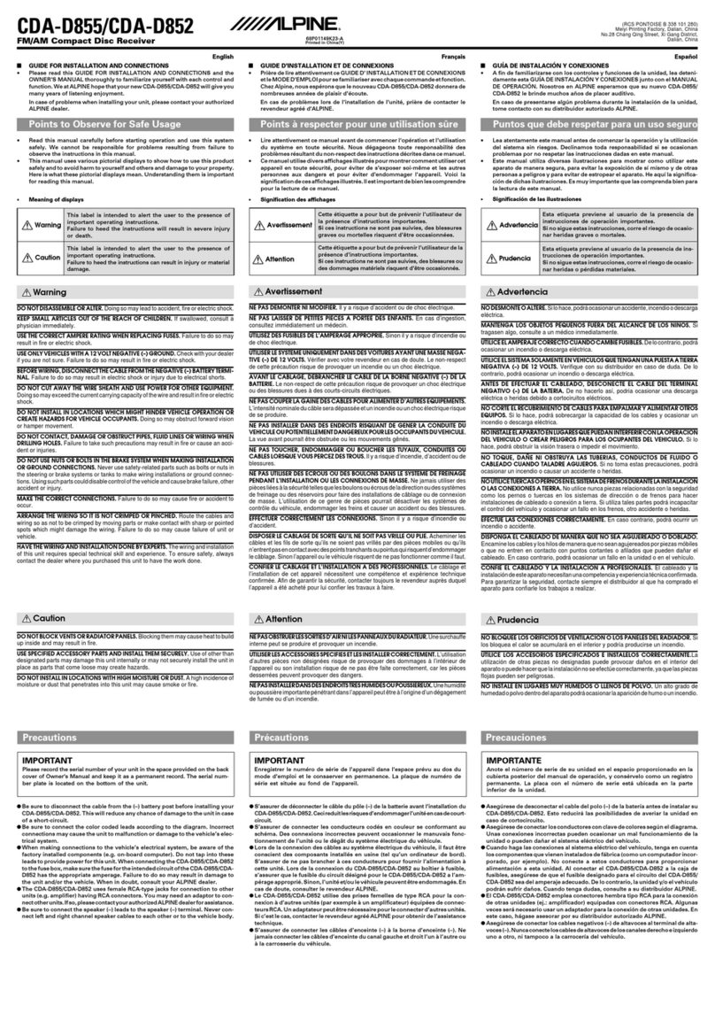 Alpine CDA-D852 Guide