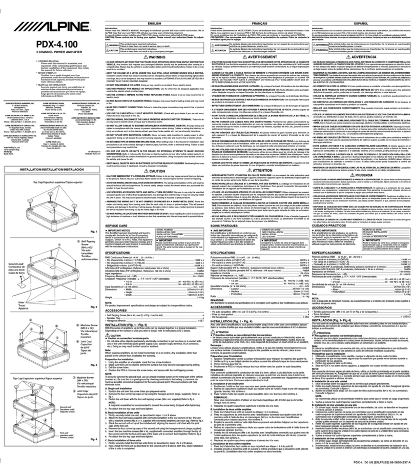 Alpine PDX-4.100 User manual