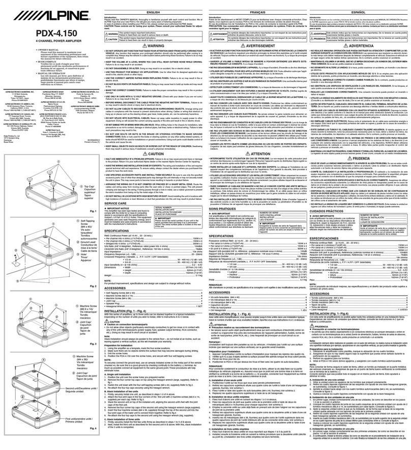 Alpine PDX-4.150 User manual Alpine PDX-4.150 User manual