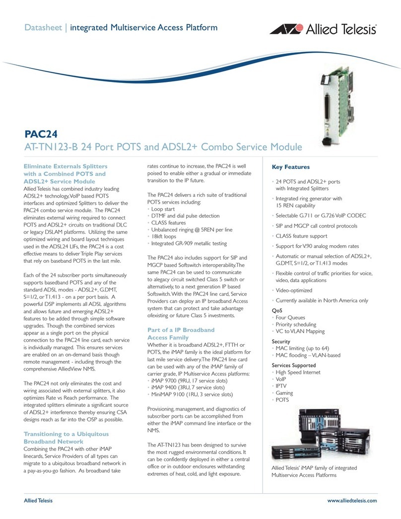 Allied Telesis AT-TN123-B User manual Allied Telesis AT-TN123-B User manual