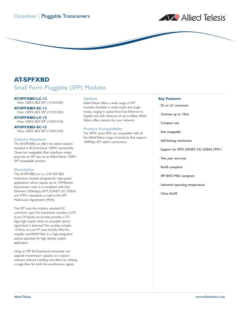 Allied Telesis AT-SPFXBD-LC-13 User manual