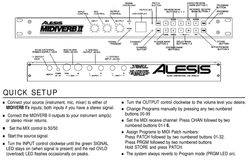 Alesis QuadraVerb 2 Quick setup